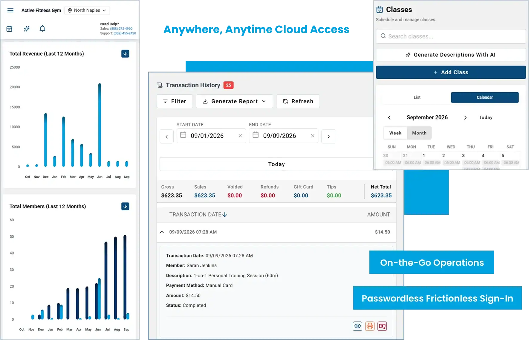 CloudGymManager responsive cloud software mockup